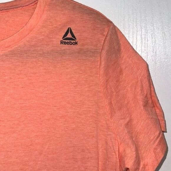 Reebok Womens Coral Orange Activewear T-Shirt XL Polyester & Cotton Blend Lightw - Picture 4 of 7